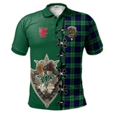 Clan Abercrombie Tartan Polo Shirt - Lion Rampant And Celtic Thistle Style ZA99 Abercrombie Tartan Tartan Polo